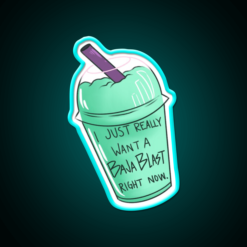 Baja Blast Freeze Fast Food Led Neon Sign For Burger Place Rgb Color - Shineneon