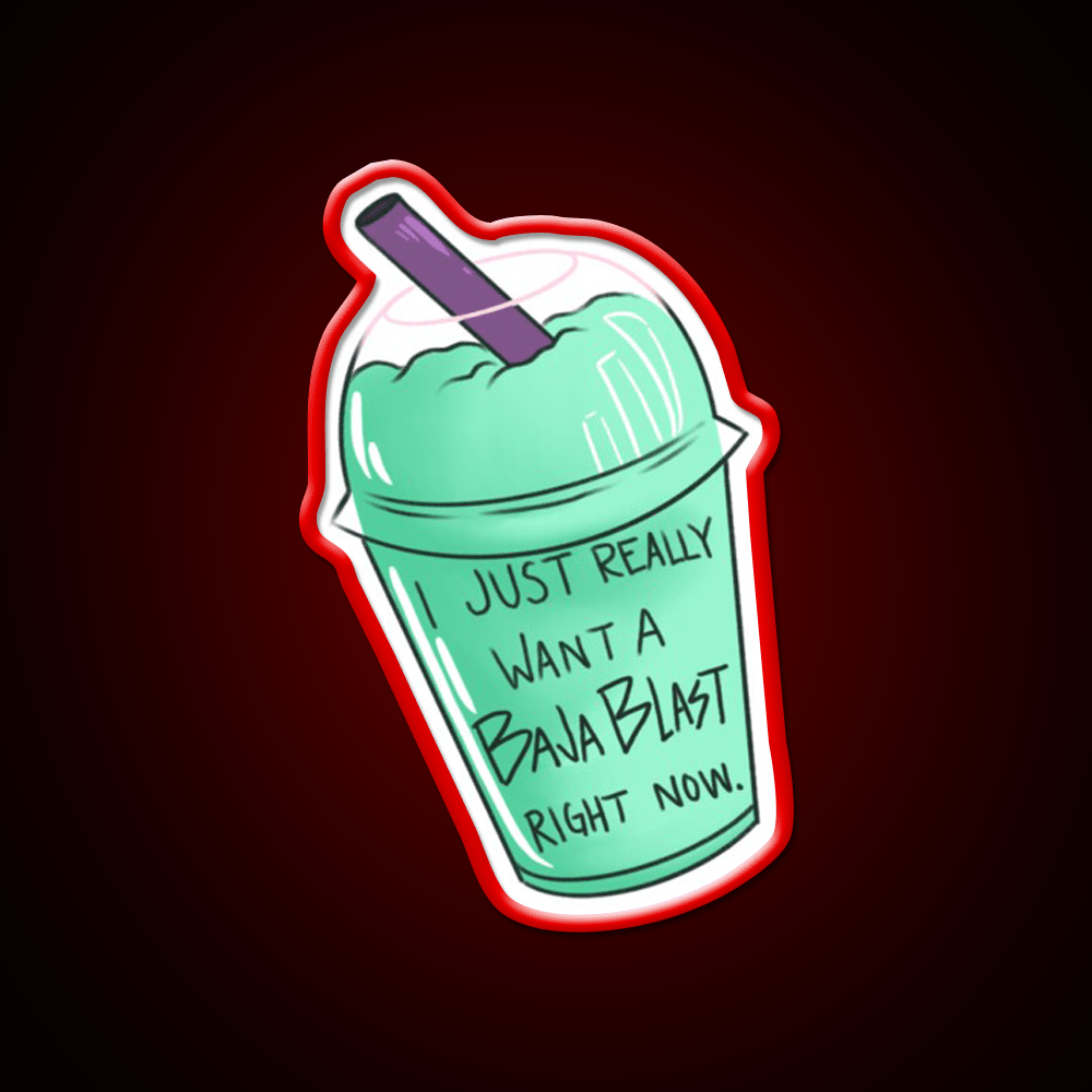 Baja Blast Freeze Fast Food Led Neon Sign For Burger Place Rgb Color - Shineneon