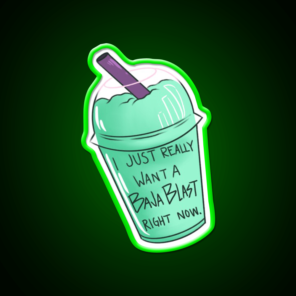 Baja Blast Freeze Fast Food Led Neon Sign For Burger Place Rgb Color - Shineneon