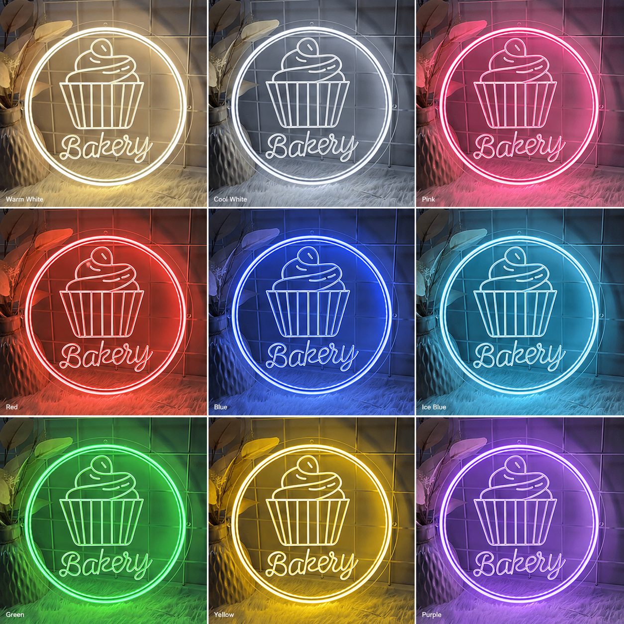 Bakery LED Neon Sign Bedroom Decor - 05 Color Grid