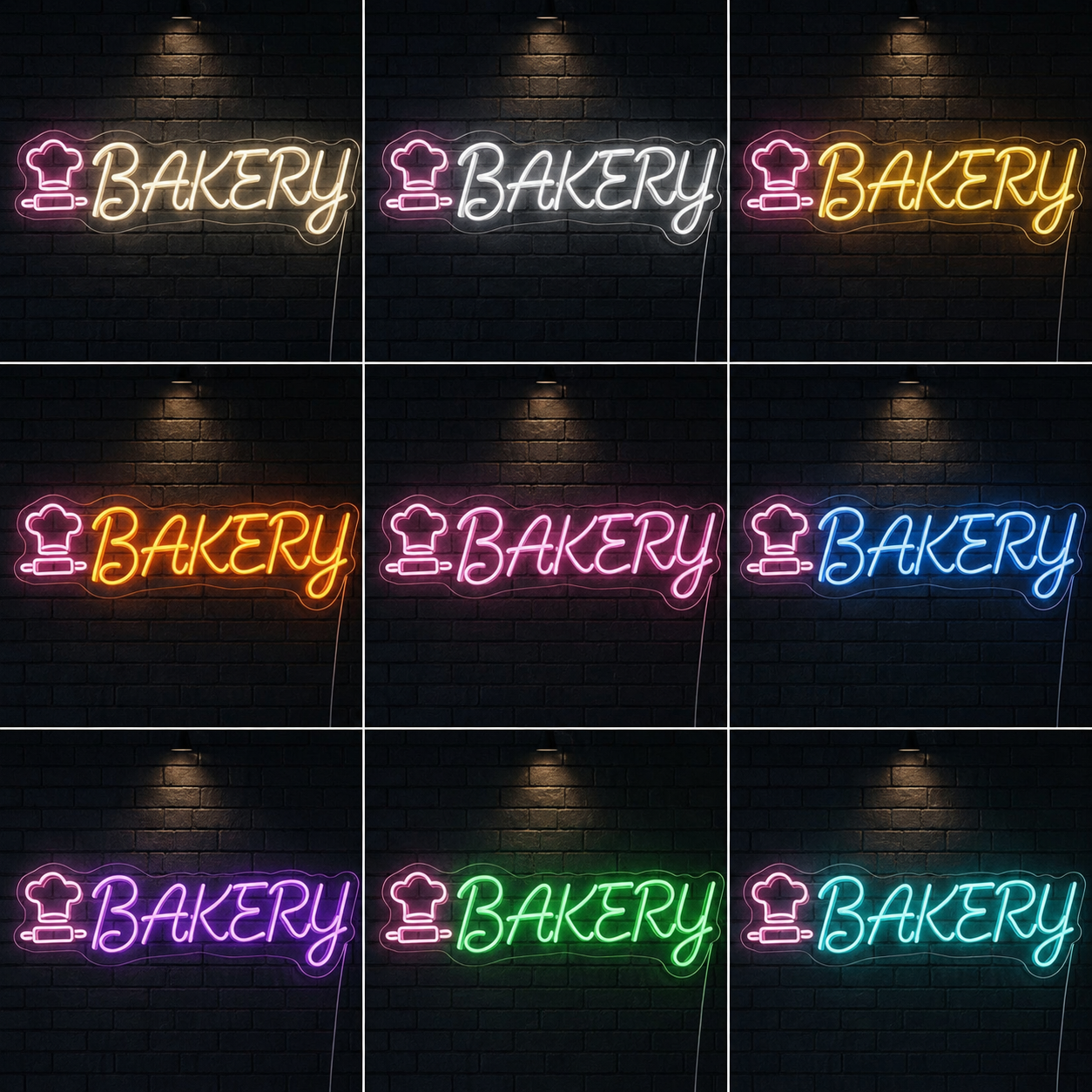 Bakery Wall Art LED Neon Sign - 05 Color Grid