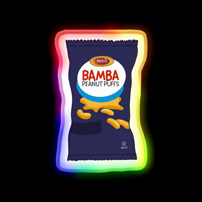 Bamba Cartoon Snack Food Led Neon Sign Rgb Color - LED neon sign close-up detail