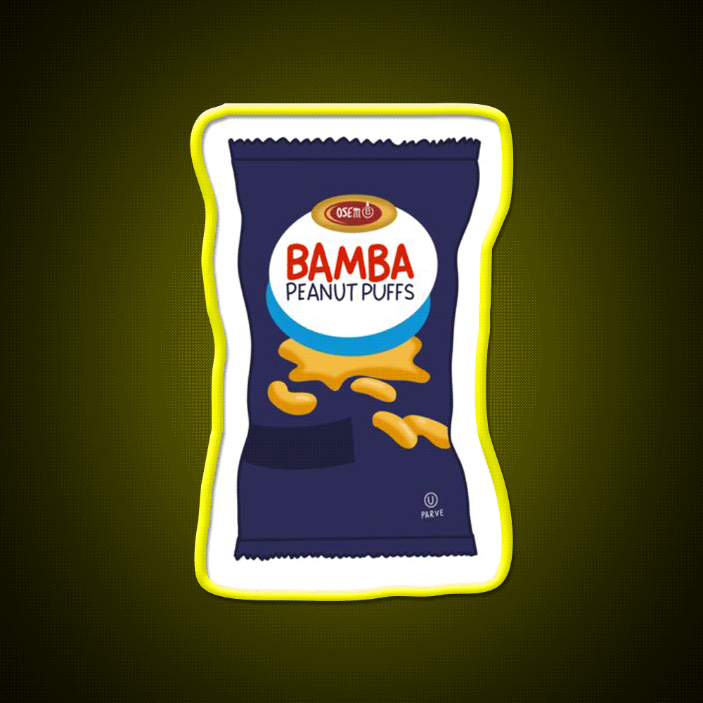 Bamba Cartoon Snack Food Led Neon Sign Rgb Color - Custom LED neon sign front view