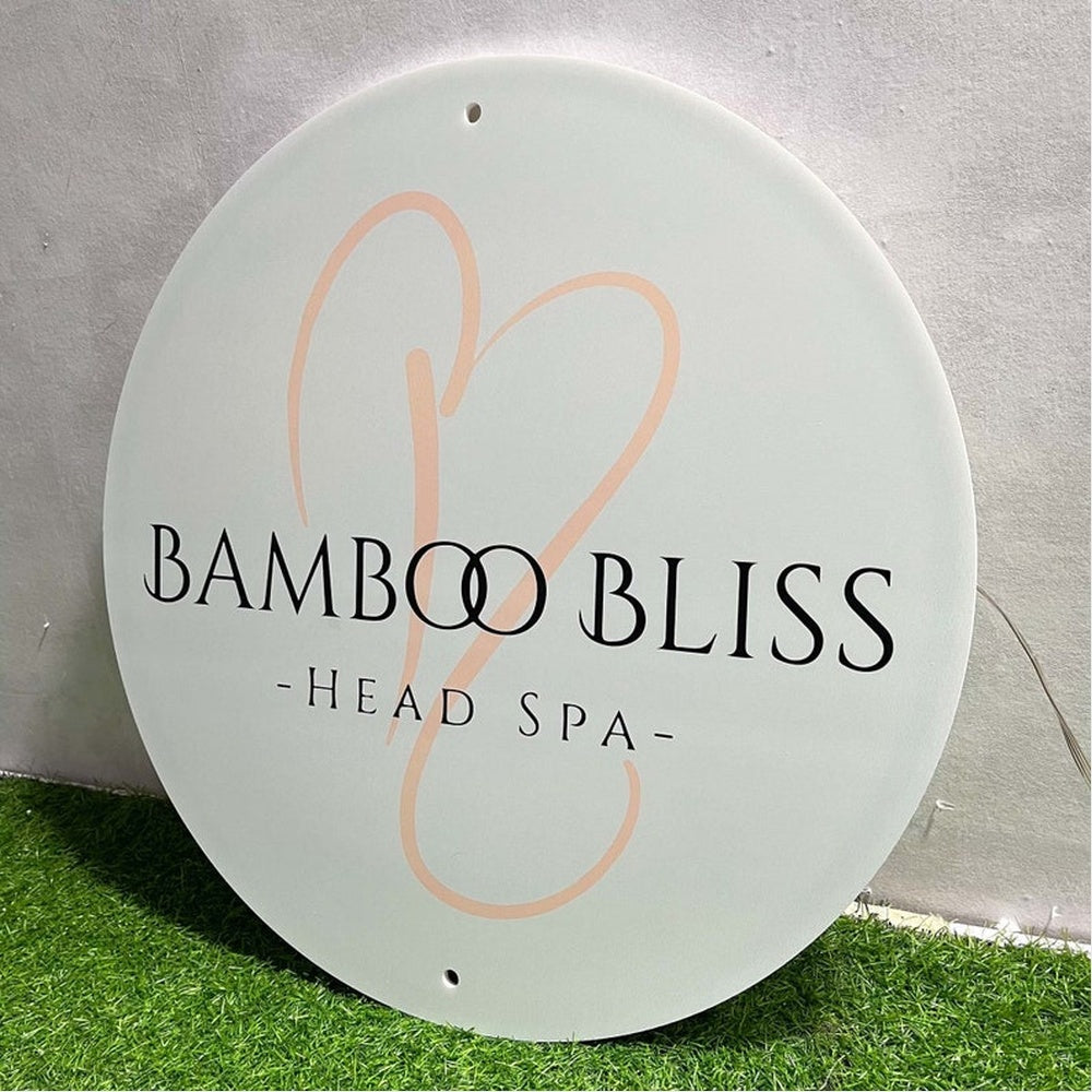Bamboo Bliss Head Spa Acrylic Business Logo Sign