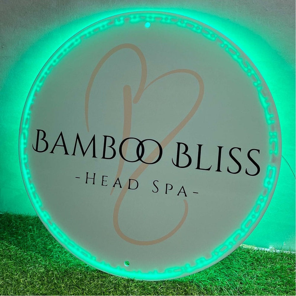 Bamboo Bliss Head Spa Acrylic Business Logo Sign