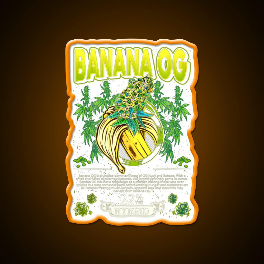 Banana Hybrid Cross Banana Hemp Inspired Green Leaf Led Neon Sign Rgb Color - LED neon sign view 6