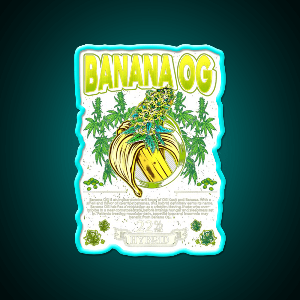 Banana Hybrid Cross Banana Hemp Inspired Green Leaf Led Neon Sign Rgb Color - Shineneon