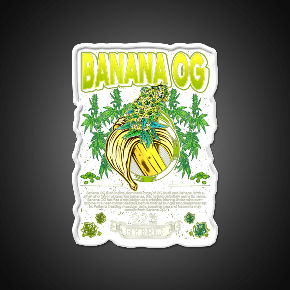 Banana Hybrid Cross Banana Hemp Inspired Green Leaf Led Neon Sign Rgb Color - Shineneon