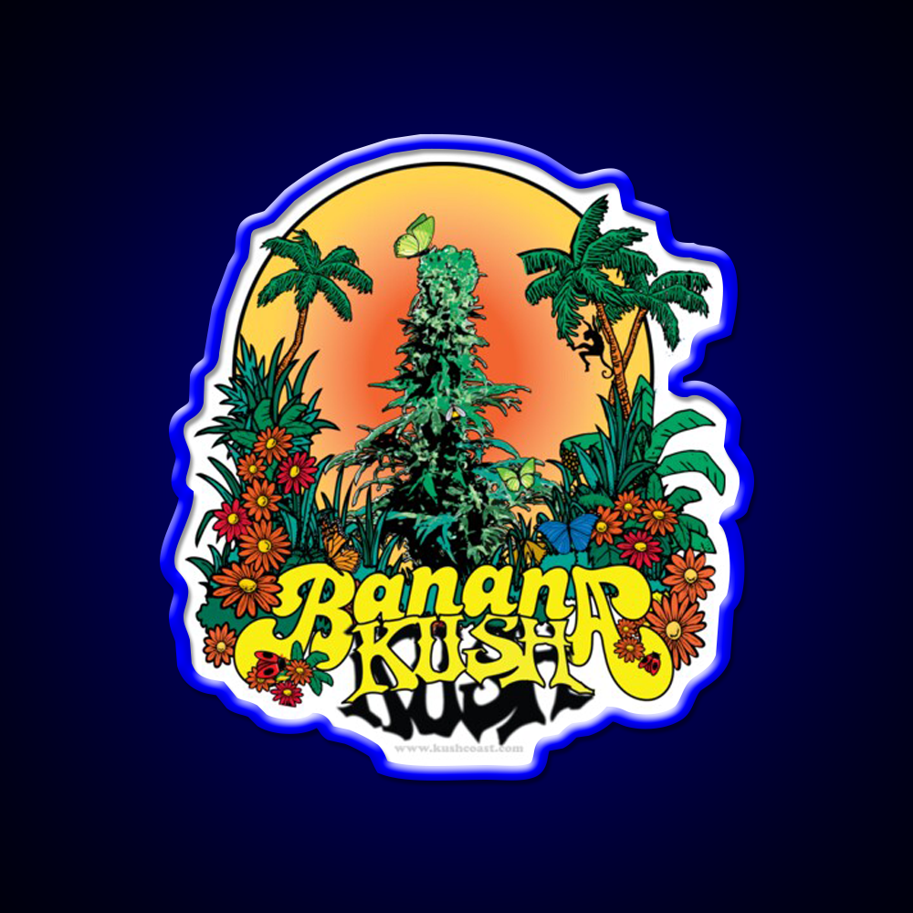 Banana Kush Strain Art Hemp Inspired Green Leaf Led Neon Sign Rgb Color - LED neon sign view 5