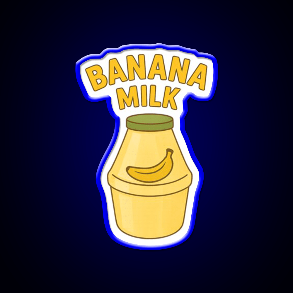 Banana Milk Forever Retro Korean Vibes Snack Food Led Neon Sign Rgb Color - Shineneon