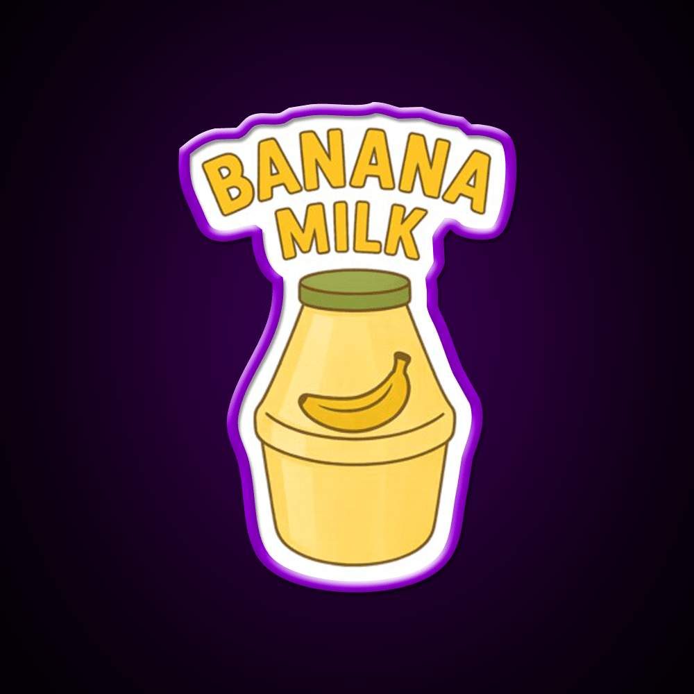 Banana Milk Forever Retro Korean Vibes Snack Food Led Neon Sign Rgb Color - Shineneon