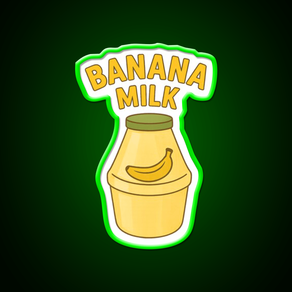 Banana Milk Forever Retro Korean Vibes Snack Food Led Neon Sign Rgb Color - Shineneon