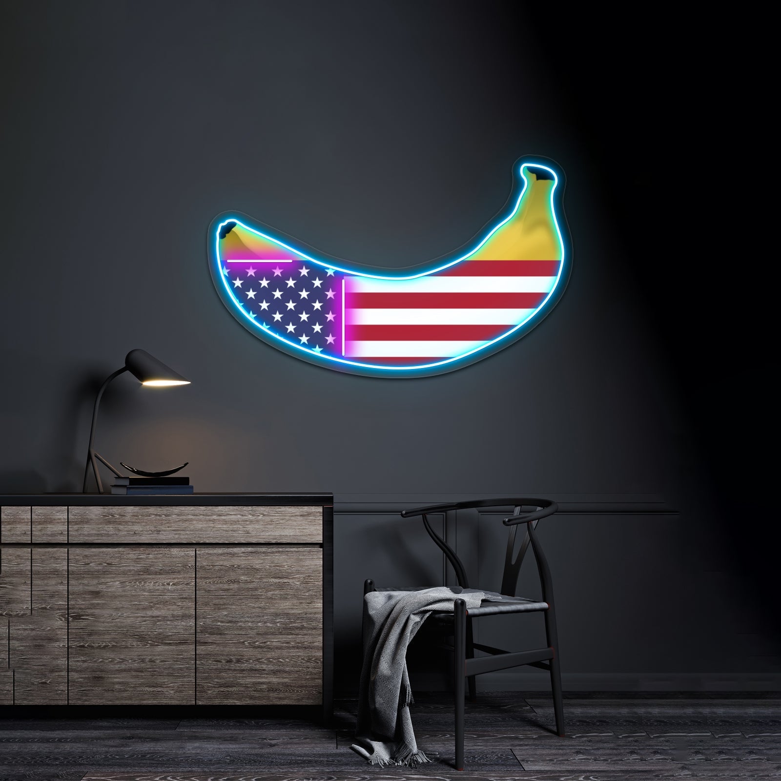 Banana Republic American Flag As A Banana Artwork Led Neon Sign - Shineneon