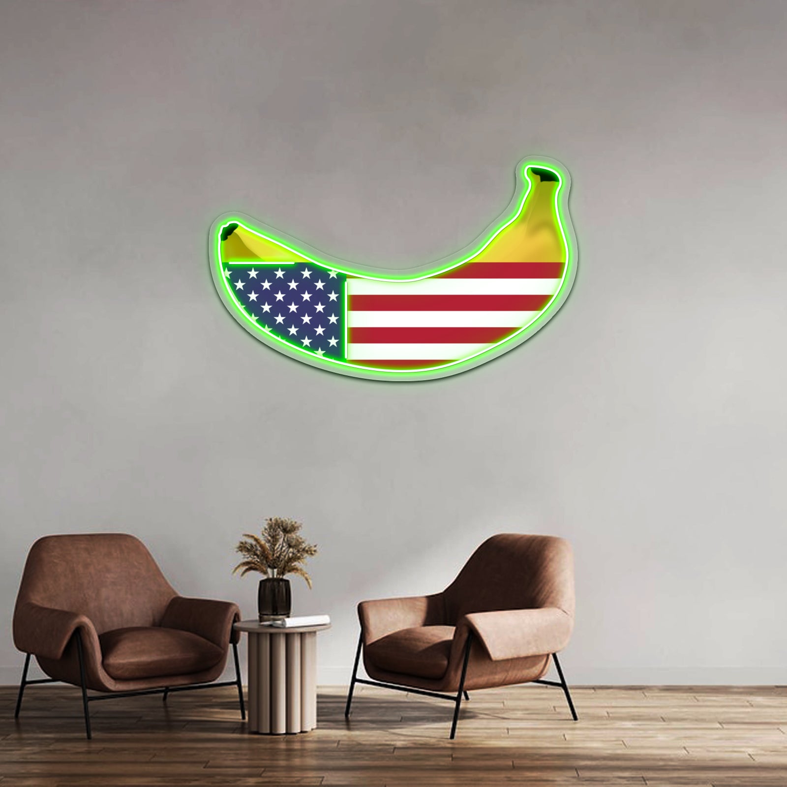 Banana Republic American Flag As A Banana Artwork Led Neon Sign