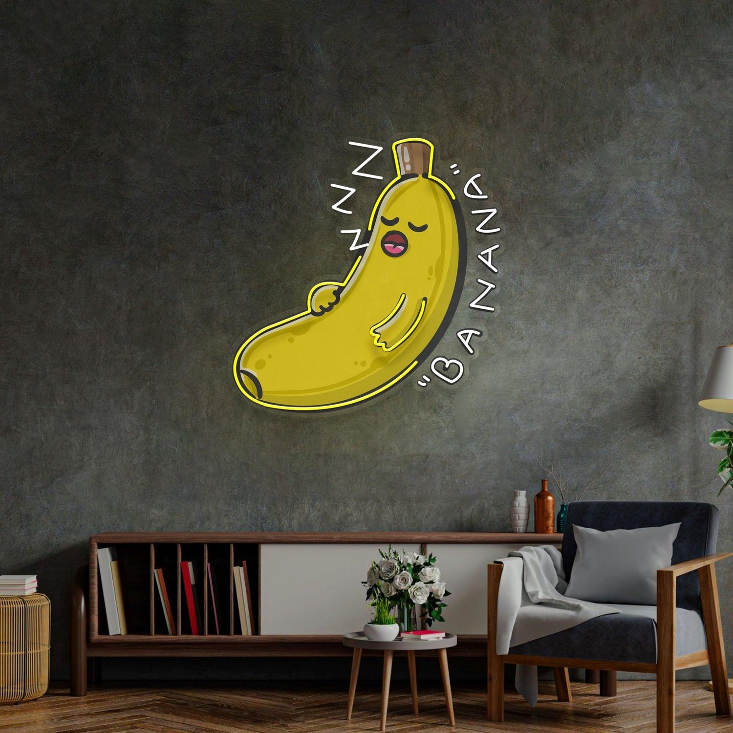 Banana Sleep Gorilla Helmet Uv Printed Led Neon Sign For Indoor Studio Decor | Shineneon