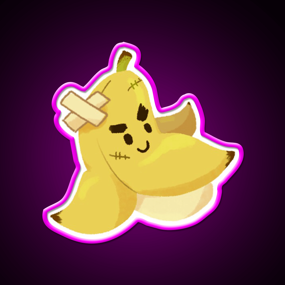 Bandaged Punk Banana Snack Food Led Neon Sign Rgb Color - Shineneon
