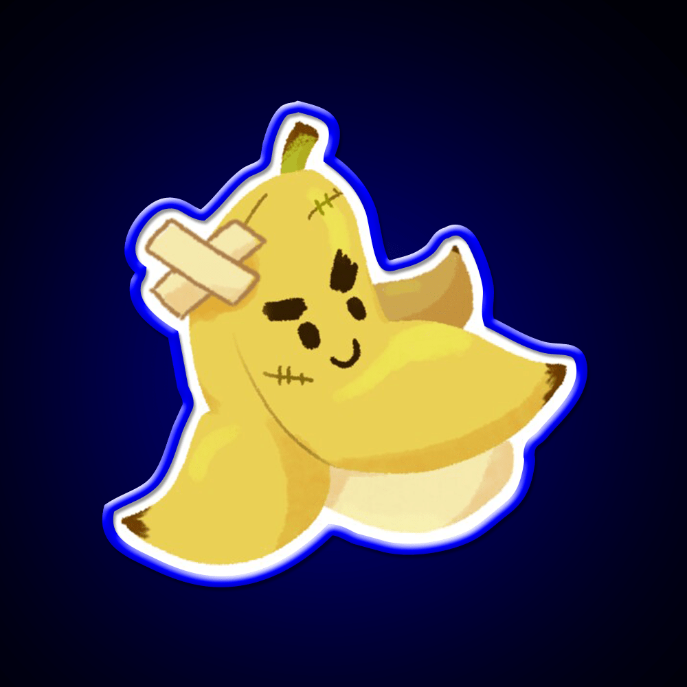 Bandaged Punk Banana Snack Food Led Neon Sign Rgb Color - Shineneon