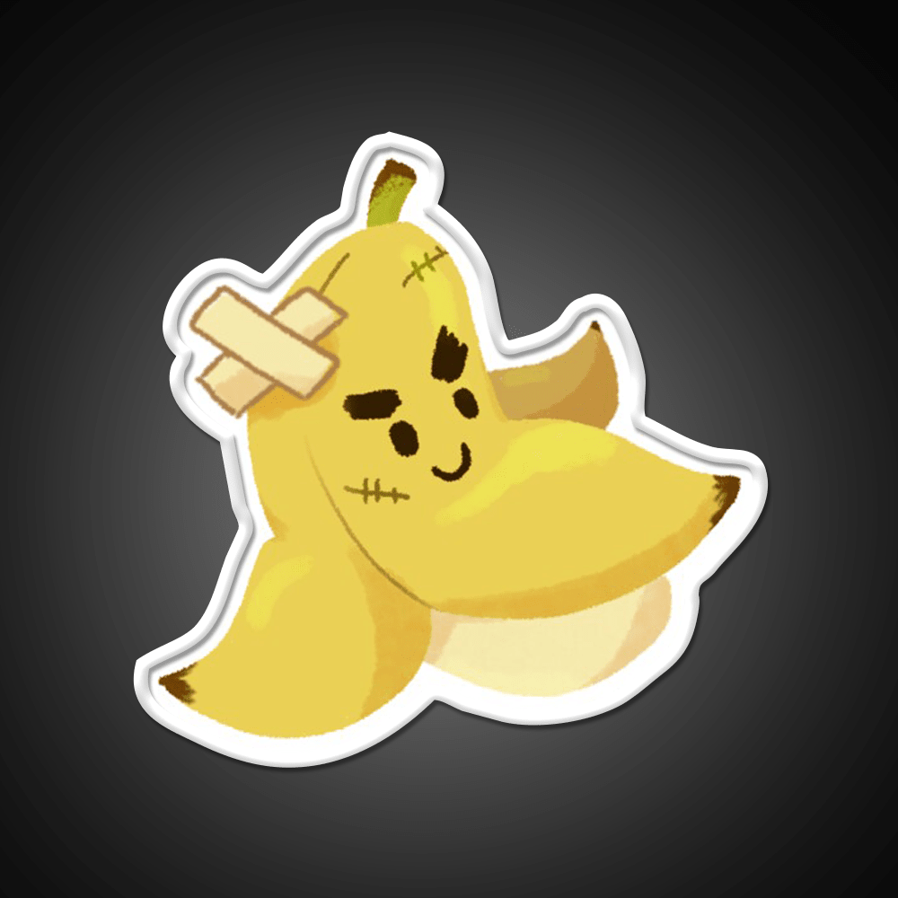 Bandaged Punk Banana Snack Food Led Neon Sign Rgb Color - Shineneon