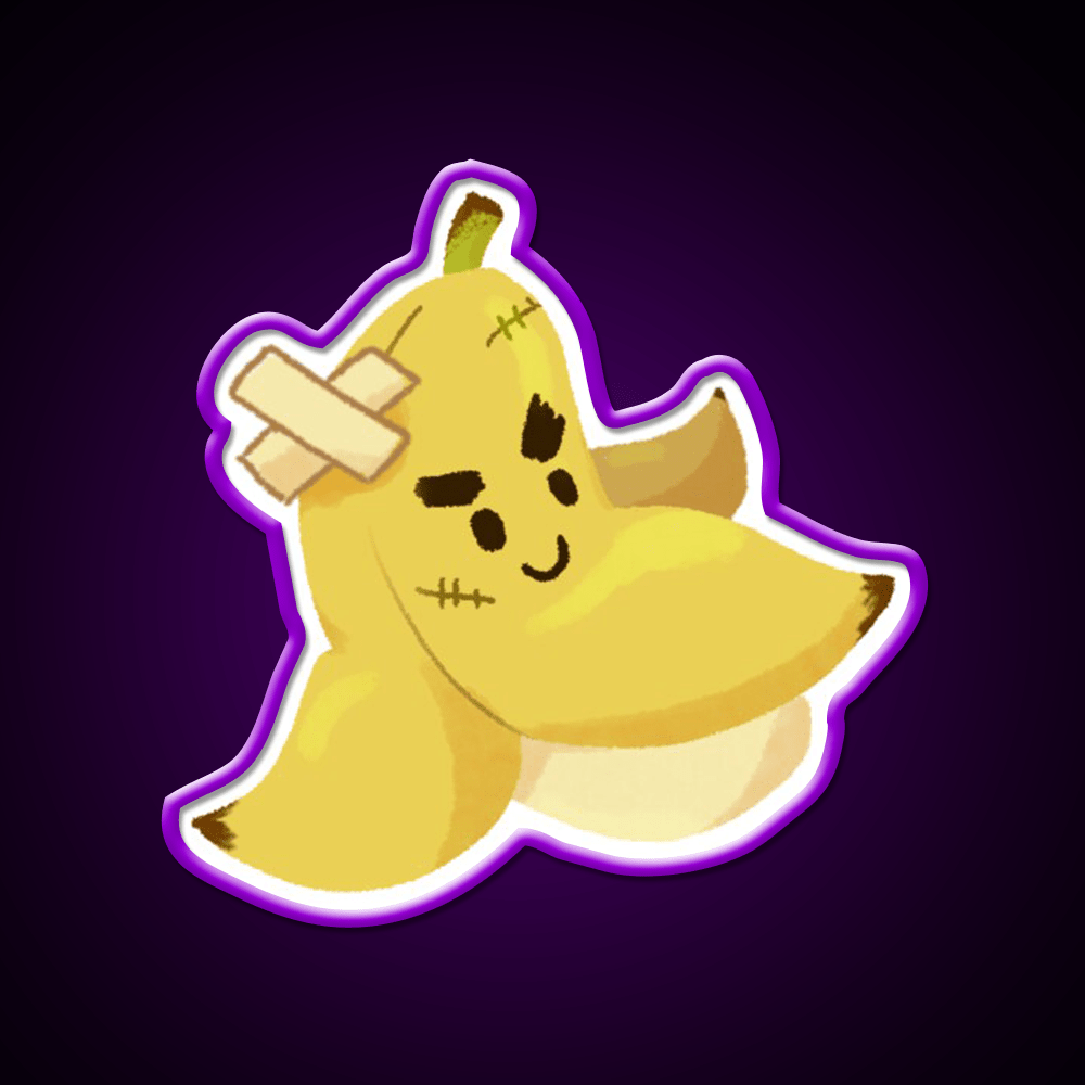 Bandaged Punk Banana Snack Food Led Neon Sign Rgb Color - Shineneon