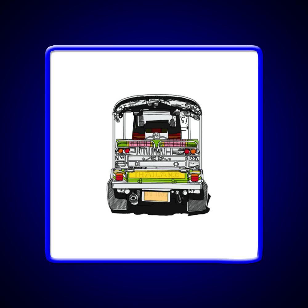 Bangkok Chinatown Thailand Tuktuk Travel Print Asian Cultural Led Neon Sign Rgb Color - Shineneon