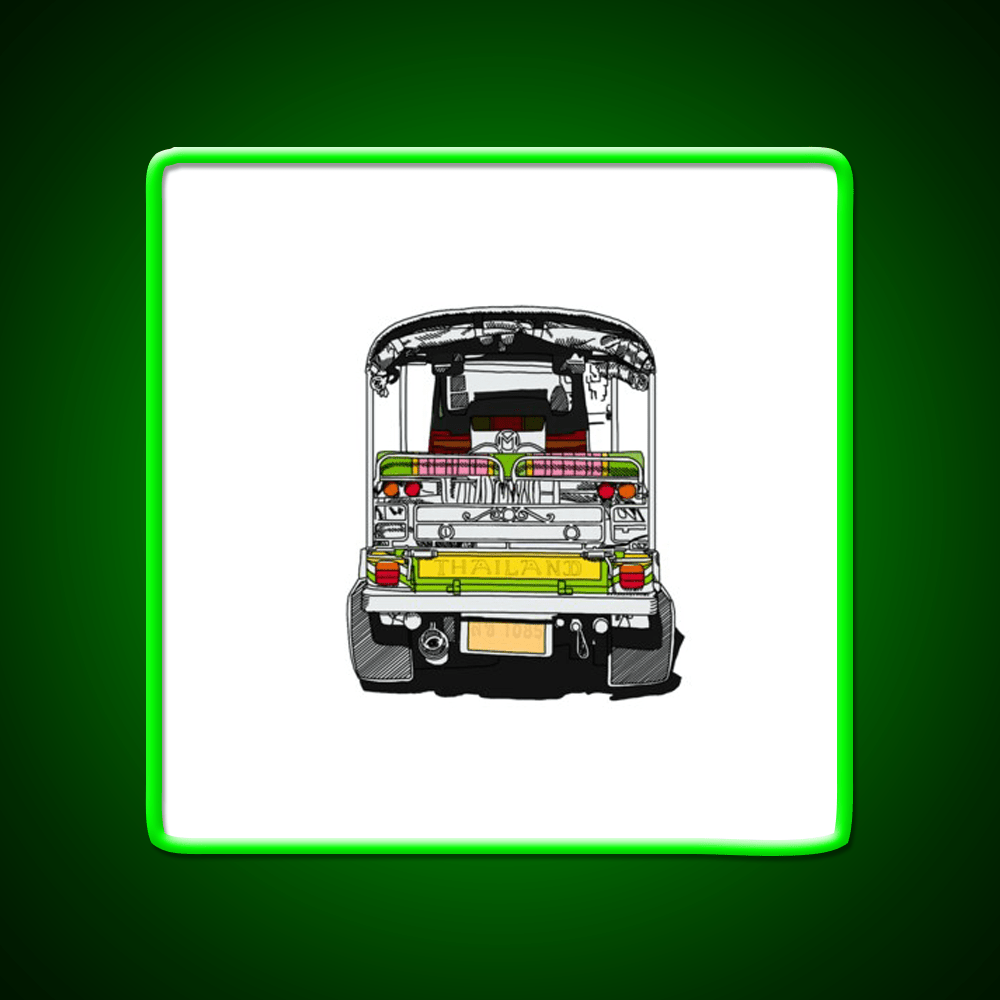 Bangkok Chinatown Thailand Tuktuk Travel Print Asian Cultural Led Neon Sign Rgb Color - Shineneon