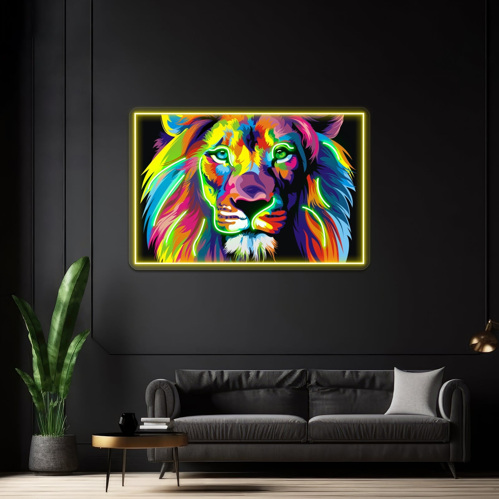 Banksy Rainbow Lion Graffiti Pop Art Painting Artwork Led Neon Sign - Shineneon