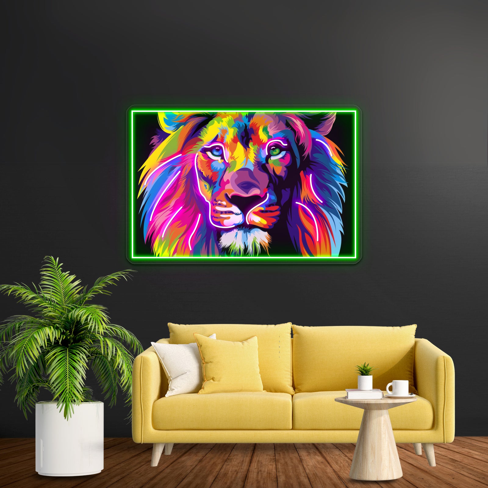 Banksy Rainbow Lion Graffiti Pop Art Painting Artwork Led Neon Sign