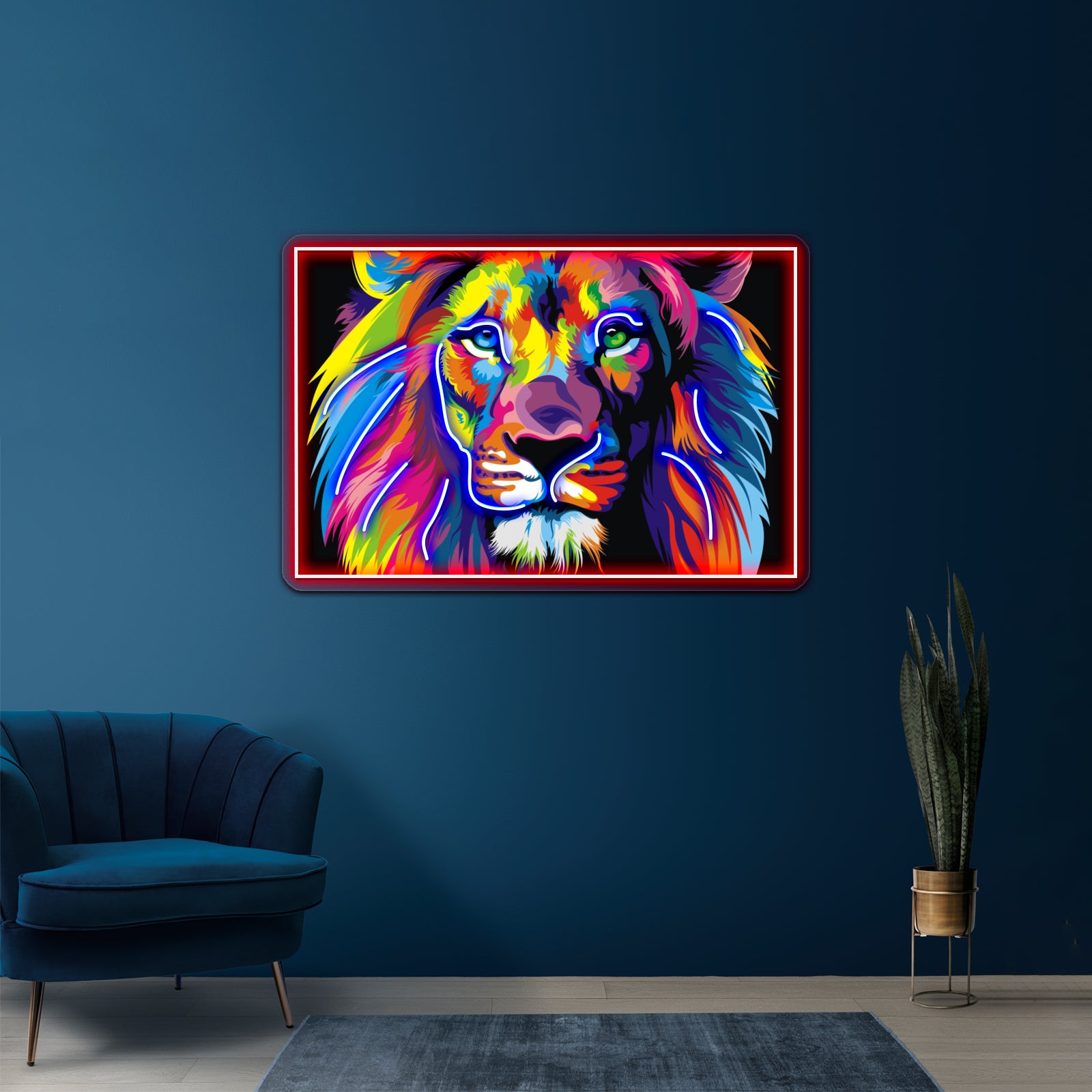 Banksy Rainbow Lion Graffiti Pop Art Painting Artwork Led Neon Sign