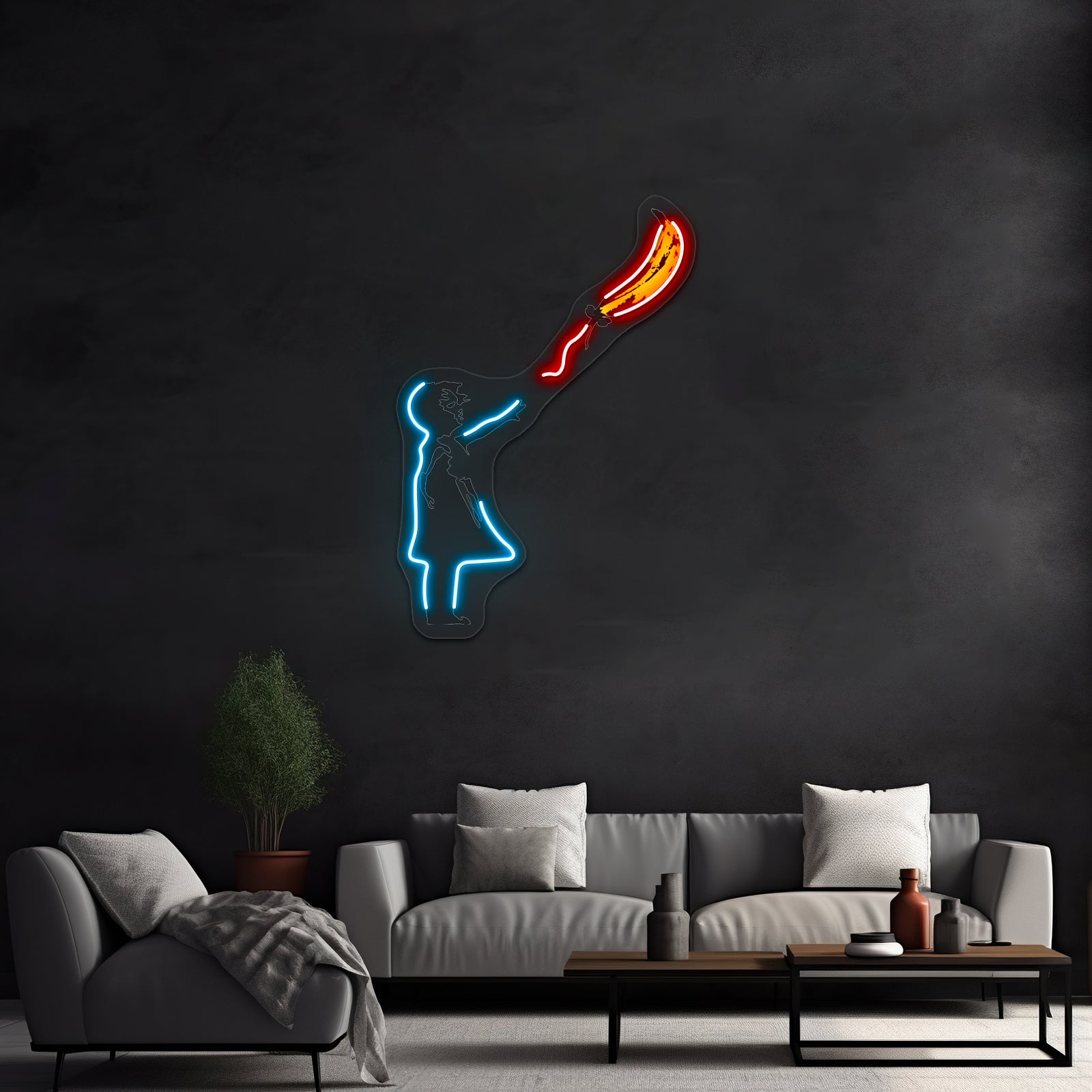 Banksy Underground Artwork Led Neon Sign - Size and dimension reference