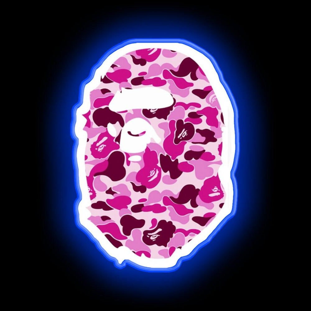 Bape Neon Sign Camo Neon Sign - LED neon sign close-up detail