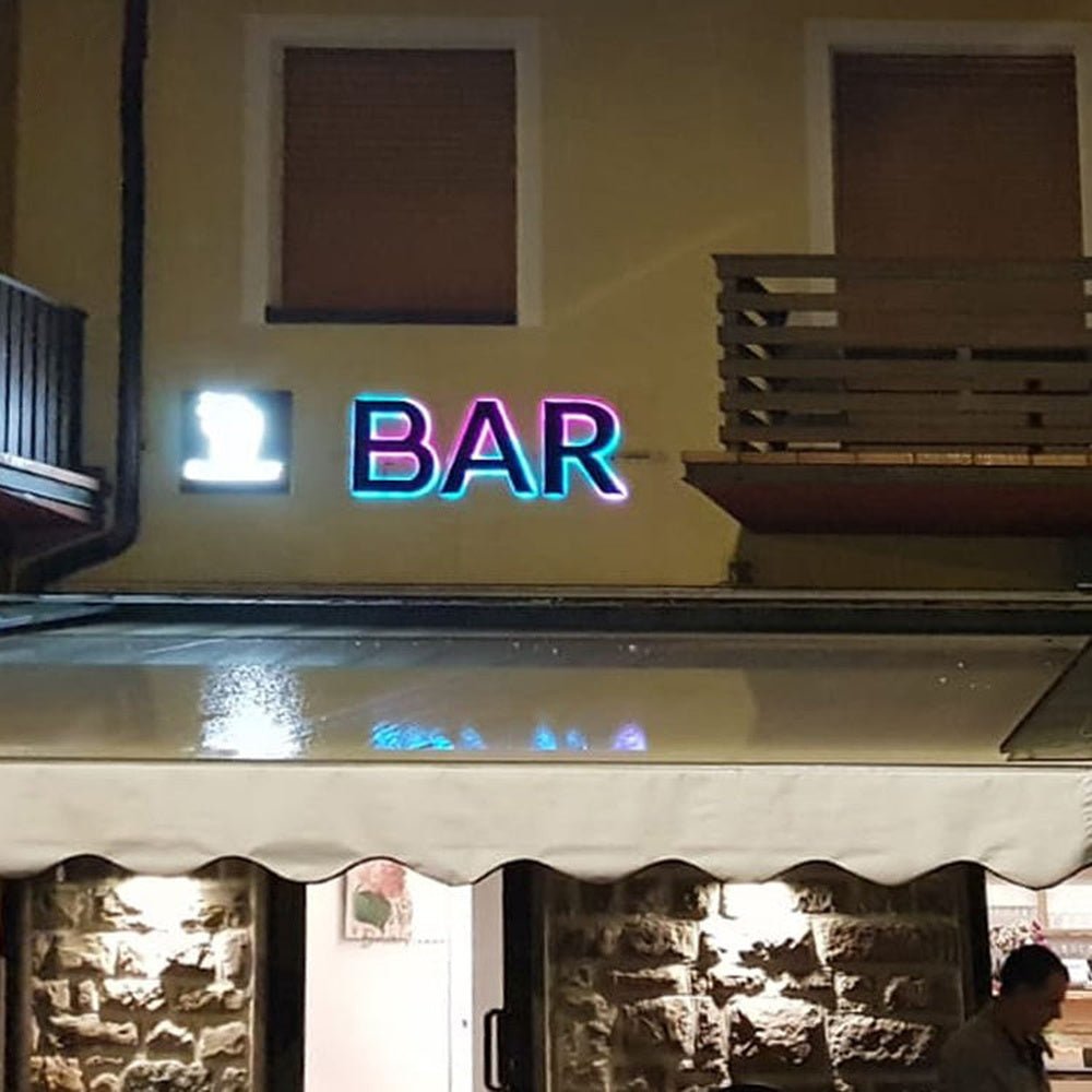 Bar 3D Frontlit And Backlit Channel Letter Led Light Sign - Shineneon
