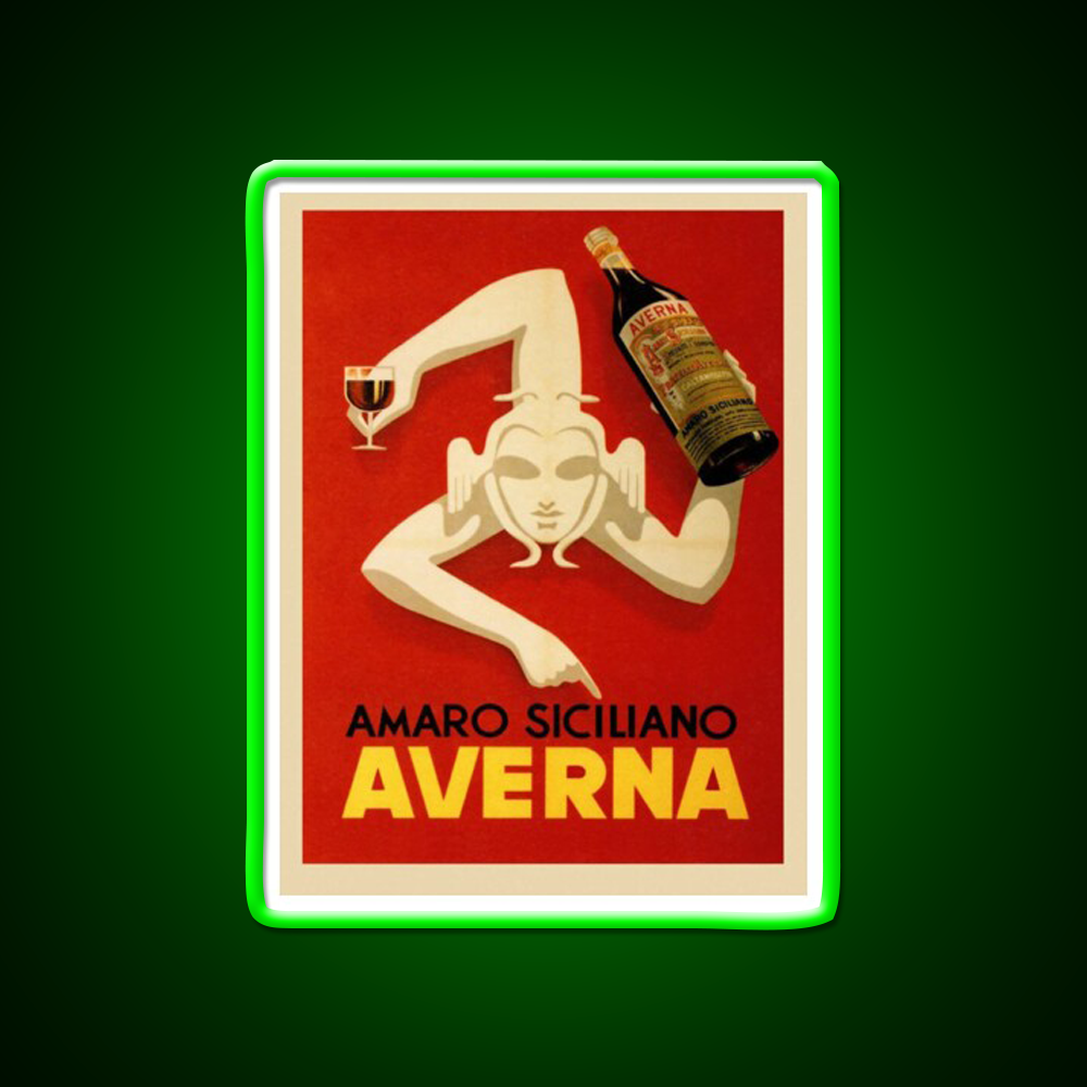 Bar Amaro Siciliano Averna Red Wine Cocktail Bar Decor Led Neon Sign Rgb Color - LED neon sign view 8