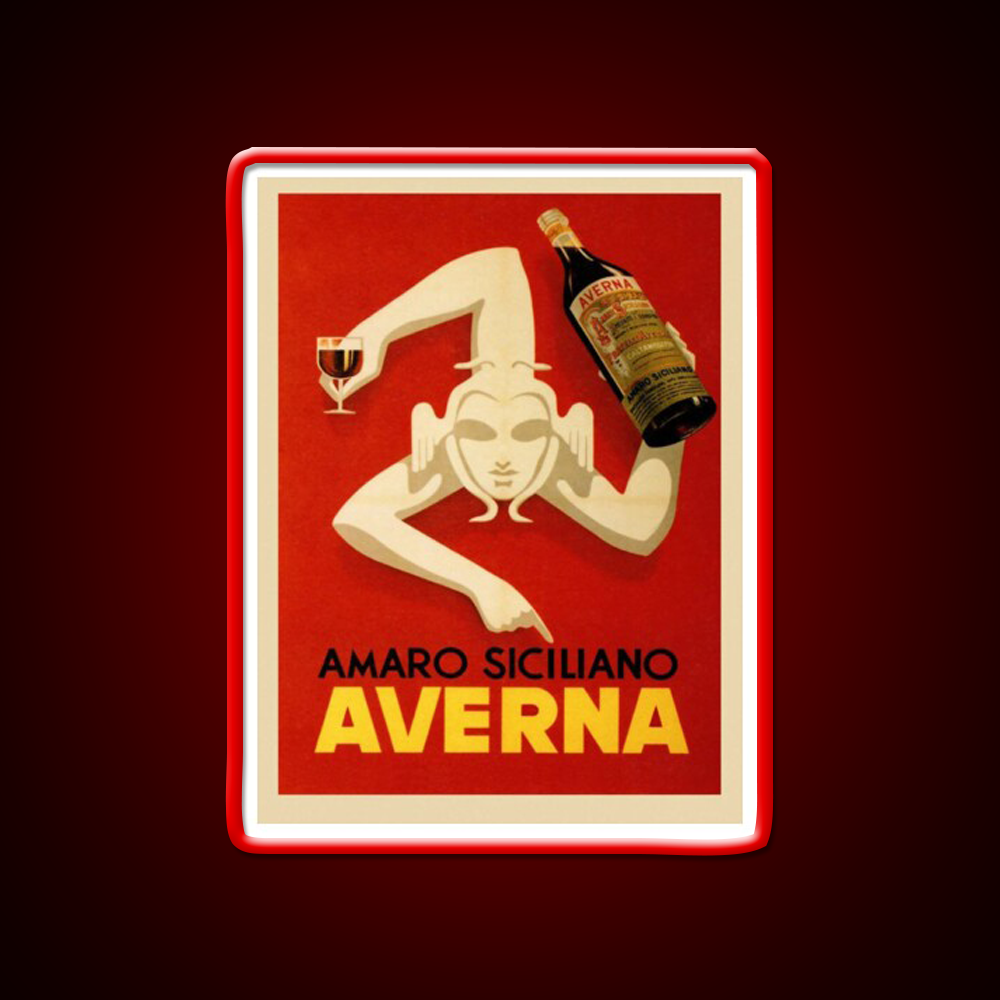 Bar Amaro Siciliano Averna Red Wine Cocktail Bar Decor Led Neon Sign Rgb Color - LED neon sign view 10