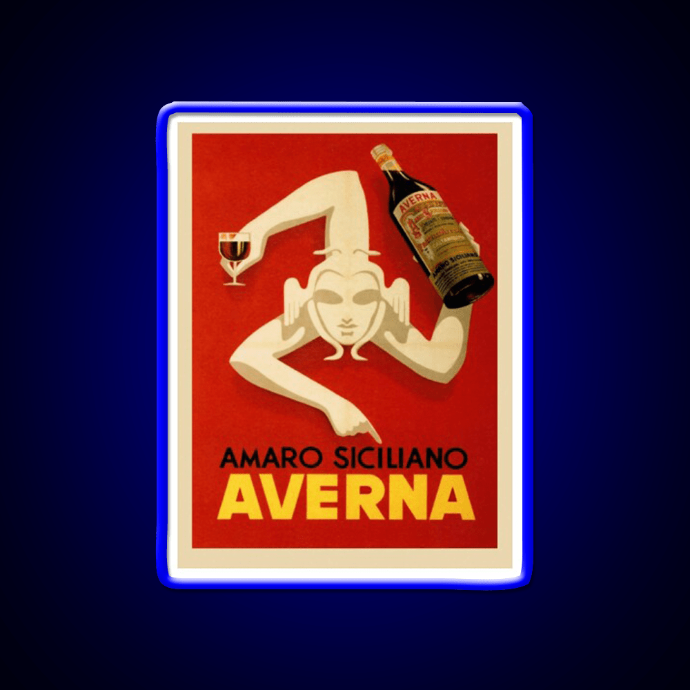 Bar Amaro Siciliano Averna Red Wine Cocktail Bar Decor Led Neon Sign Rgb Color - Shineneon