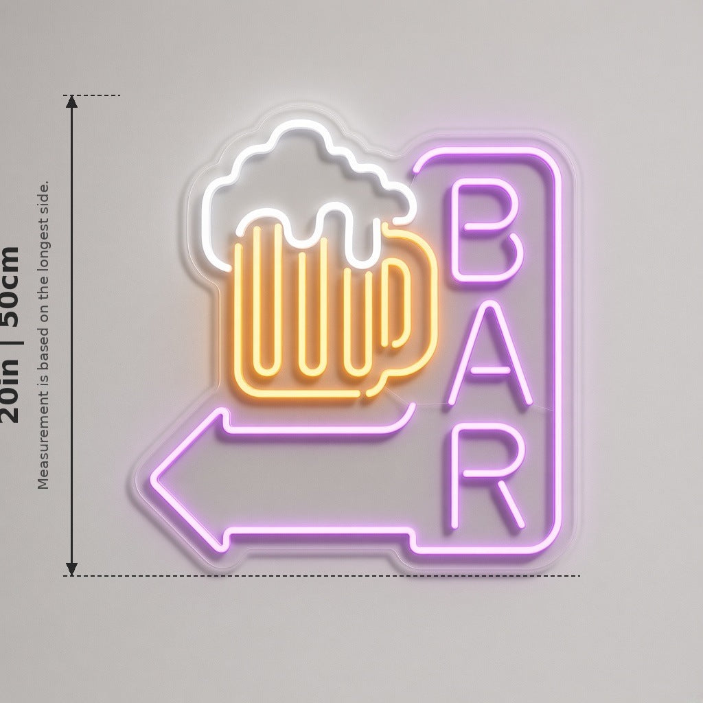 Bar Arrow Beer Mug LED Neon Sign