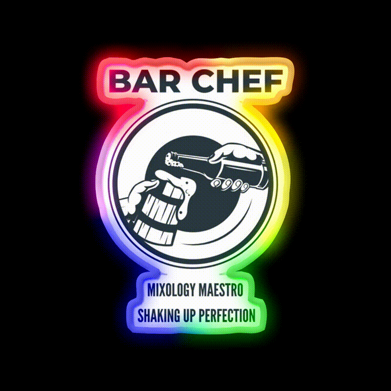Bar Chef Man Cave Bar Led Neon Sign Bar Decor Rgb Color
