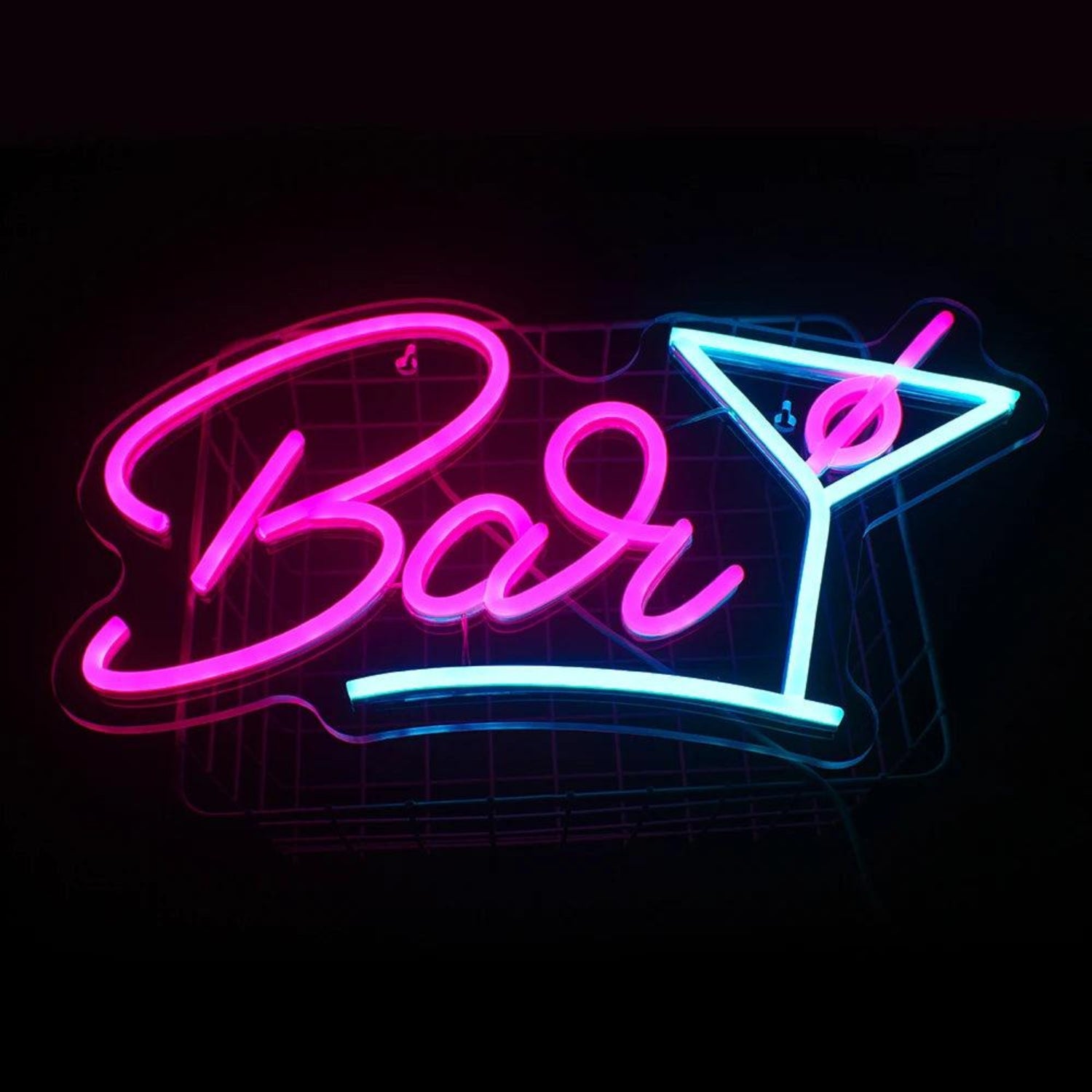 Bar Cocktail Glass Pink Blue Led Neon Sign For Lounge Cafe Decor | Shineneon