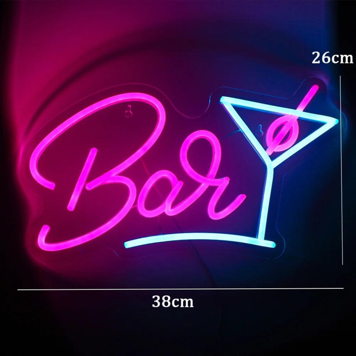 Bar Cocktail Glass Pink Blue Led Neon Sign For Lounge Cafe Decor | Shineneon