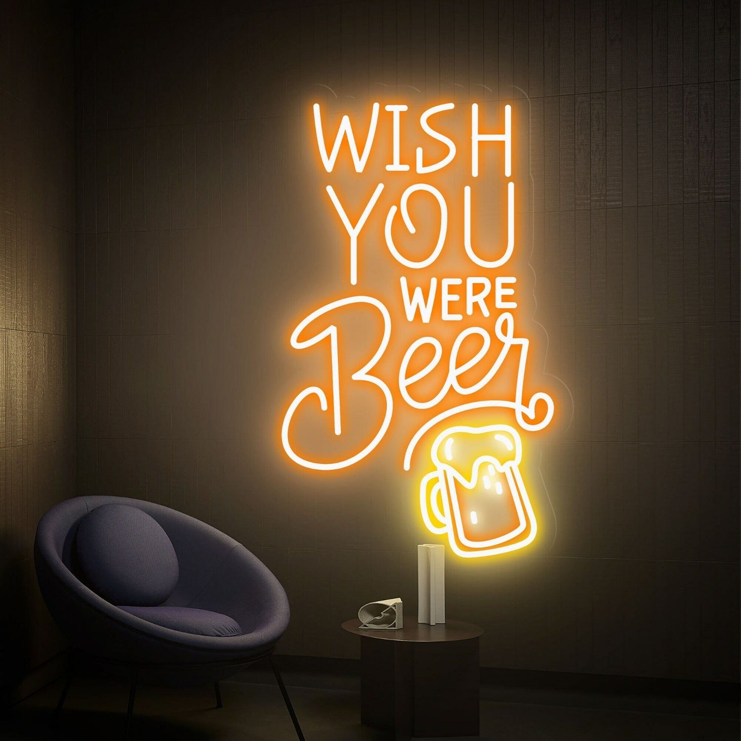 Bar Game Room Wish You Were Beer Led Neon Sign - Shineneon