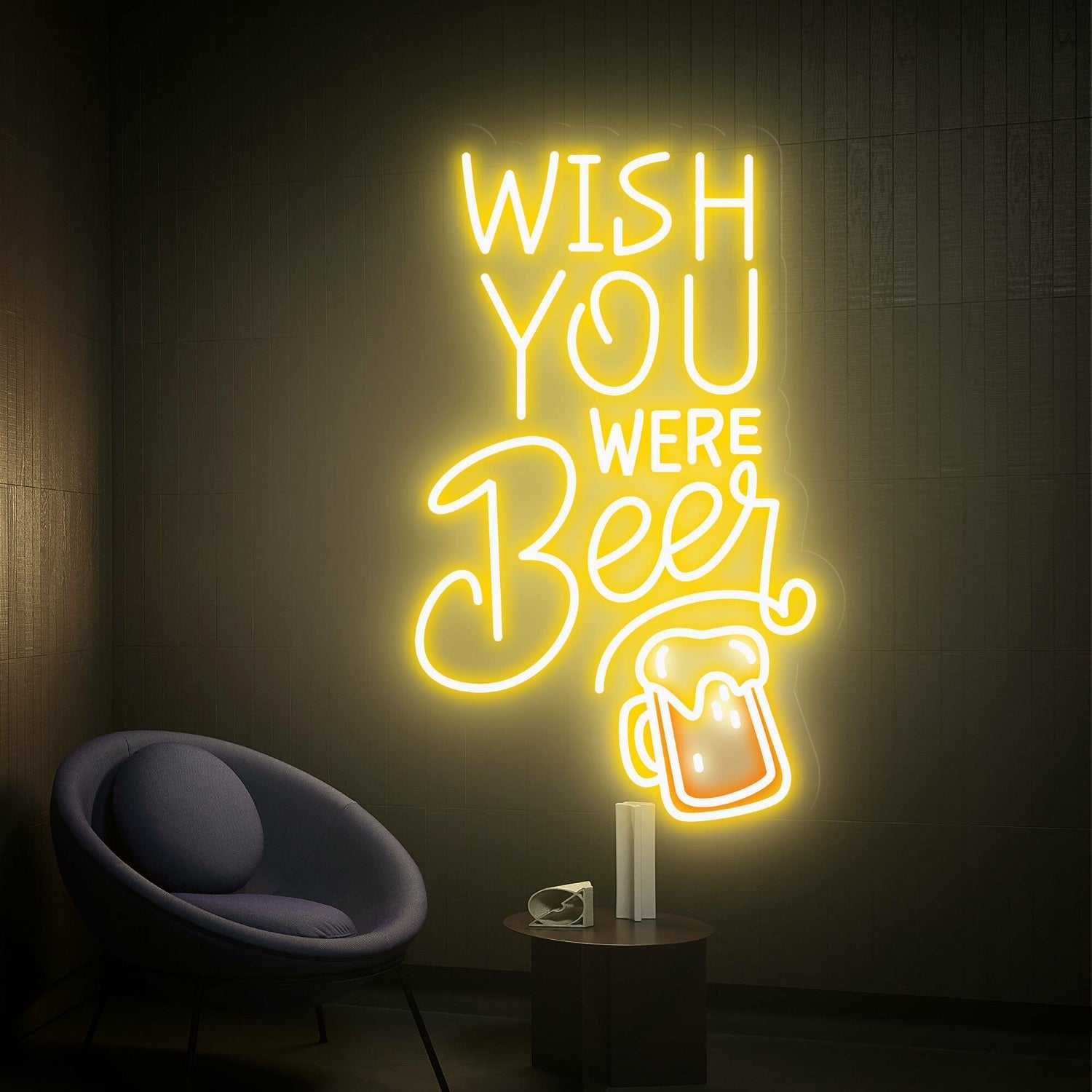Bar Game Room Wish You Were Beer Led Neon Sign - Shineneon