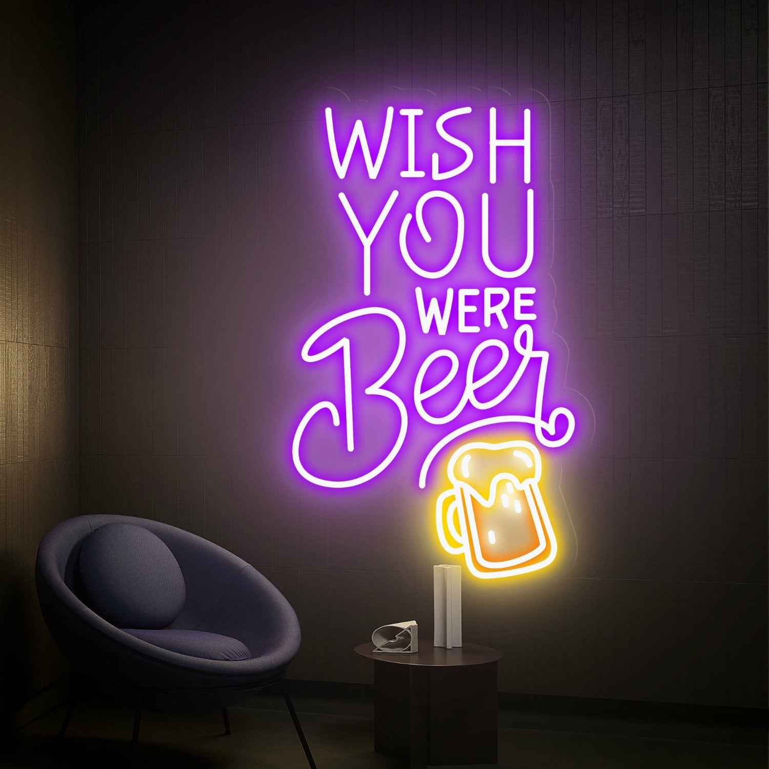 Bar Game Room Wish You Were Beer Led Neon Sign - Shineneon