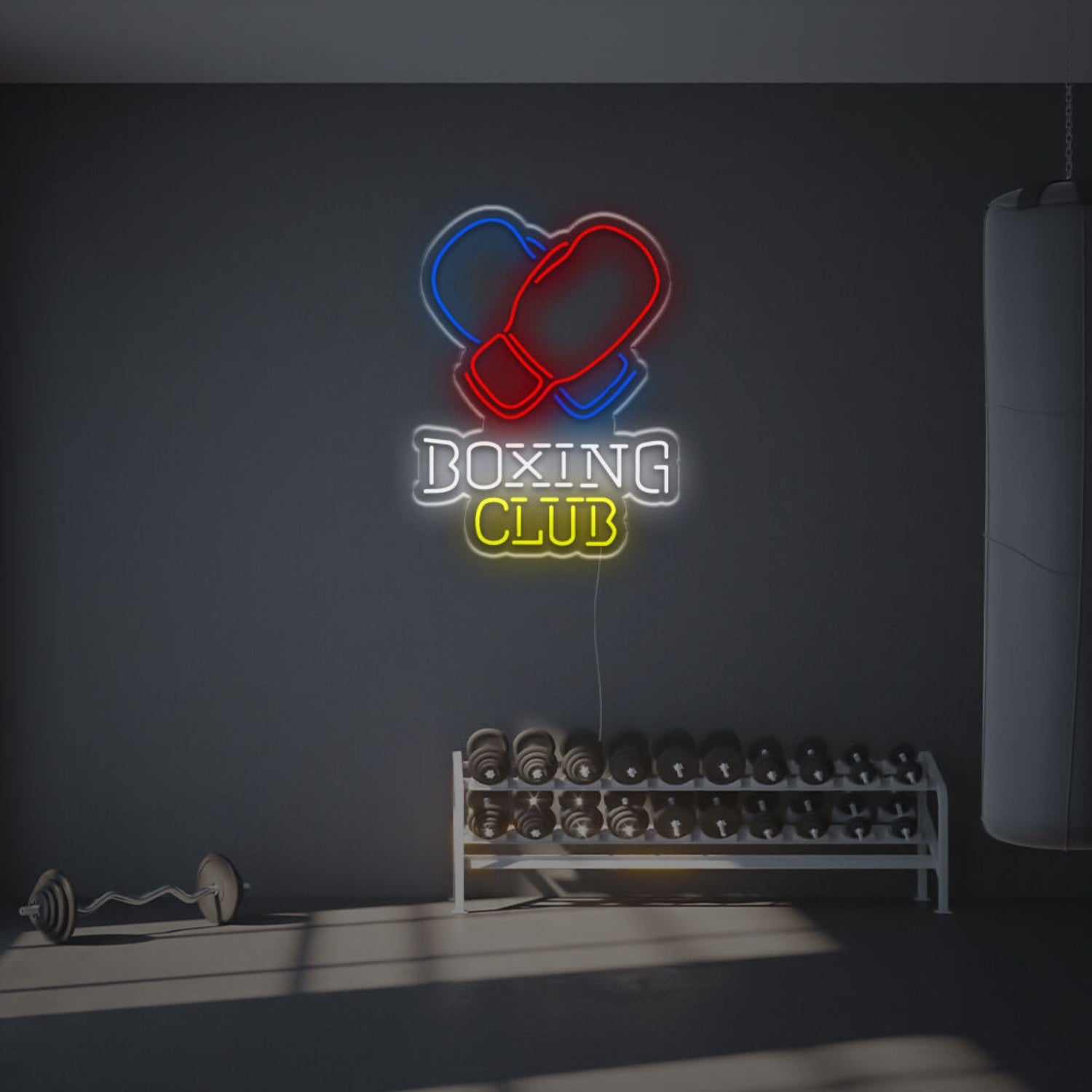 Bar Gym Or Man Cave Ambiance With The Boxing Club Led Neon Sign | Shineneon