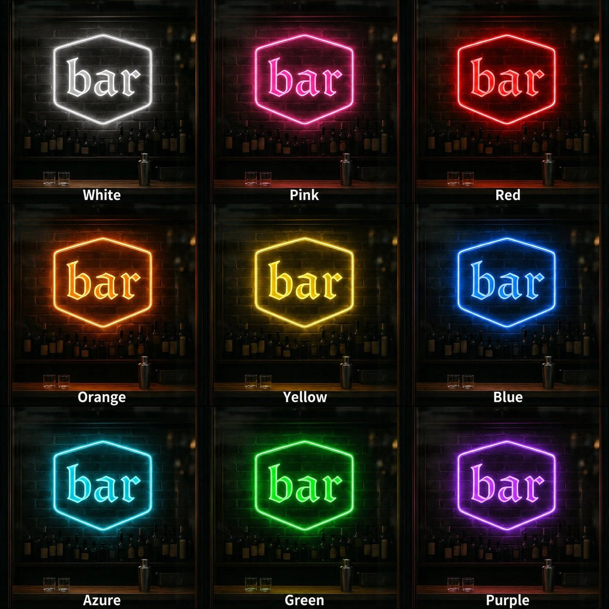 Bar Hexagon LED Neon Sign - Shineneon