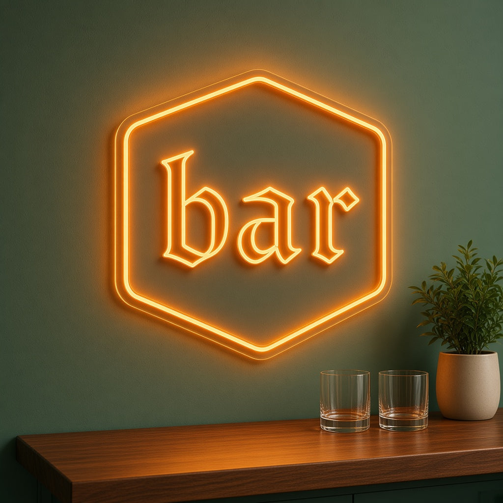 Bar Hexagon LED Neon Sign