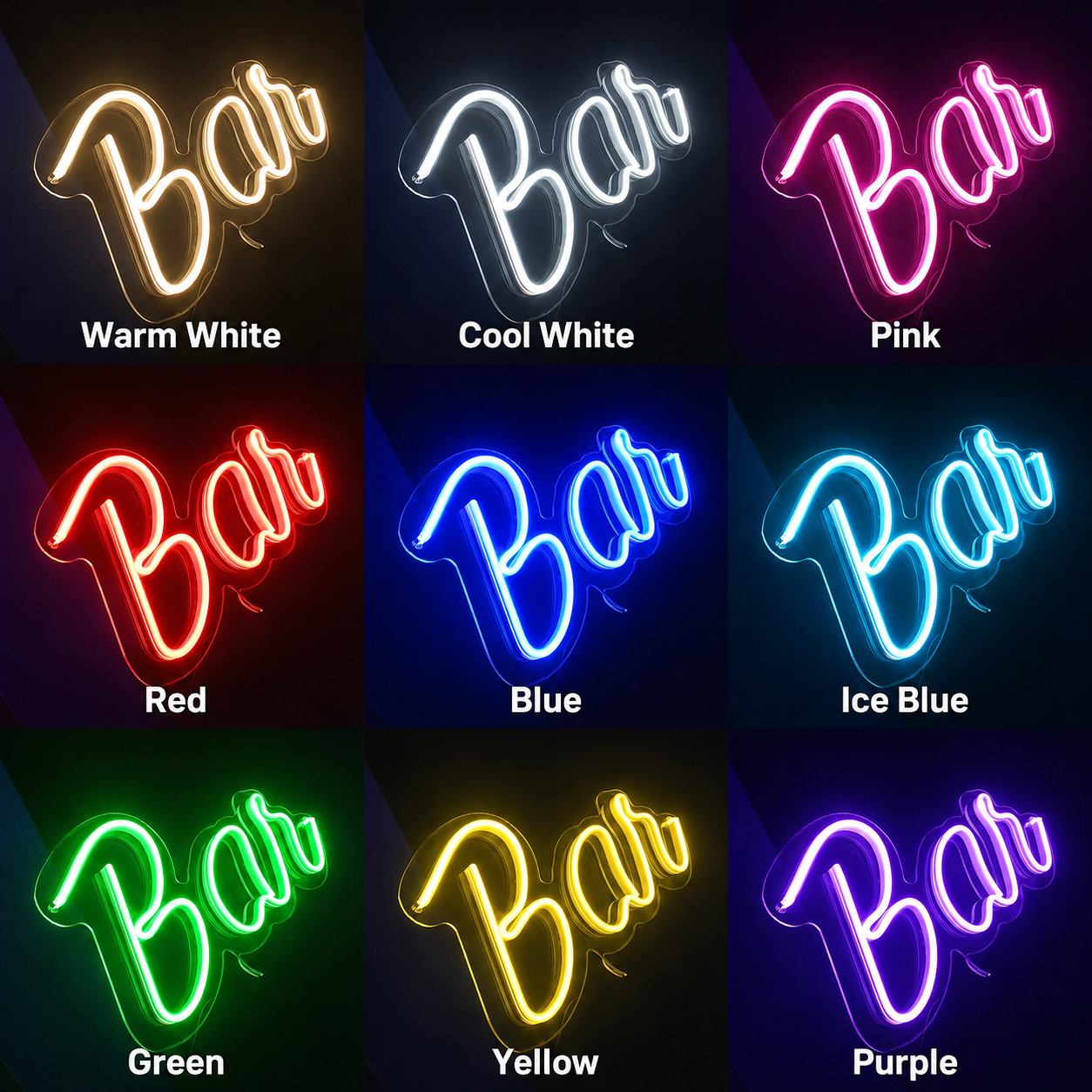 Bar LED Neon Sign Home Wall Art Wall Neon Sign - 05 Color Grid