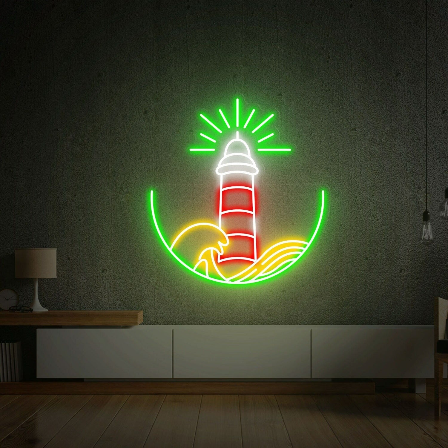 Bar Lighthouse Led Neon Sign Wall Decsign Narrow Entryway Decor - Shineneon