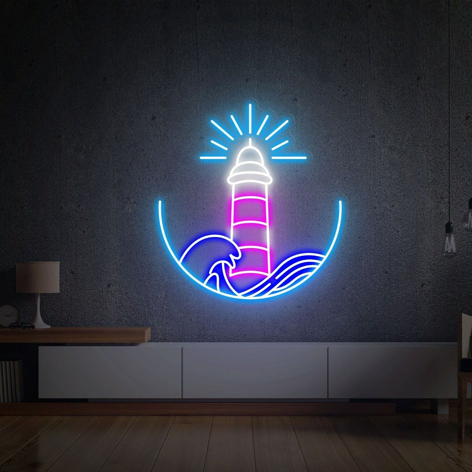 Bar Lighthouse Led Neon Sign Wall Decsign Narrow Entryway Decor - Shineneon