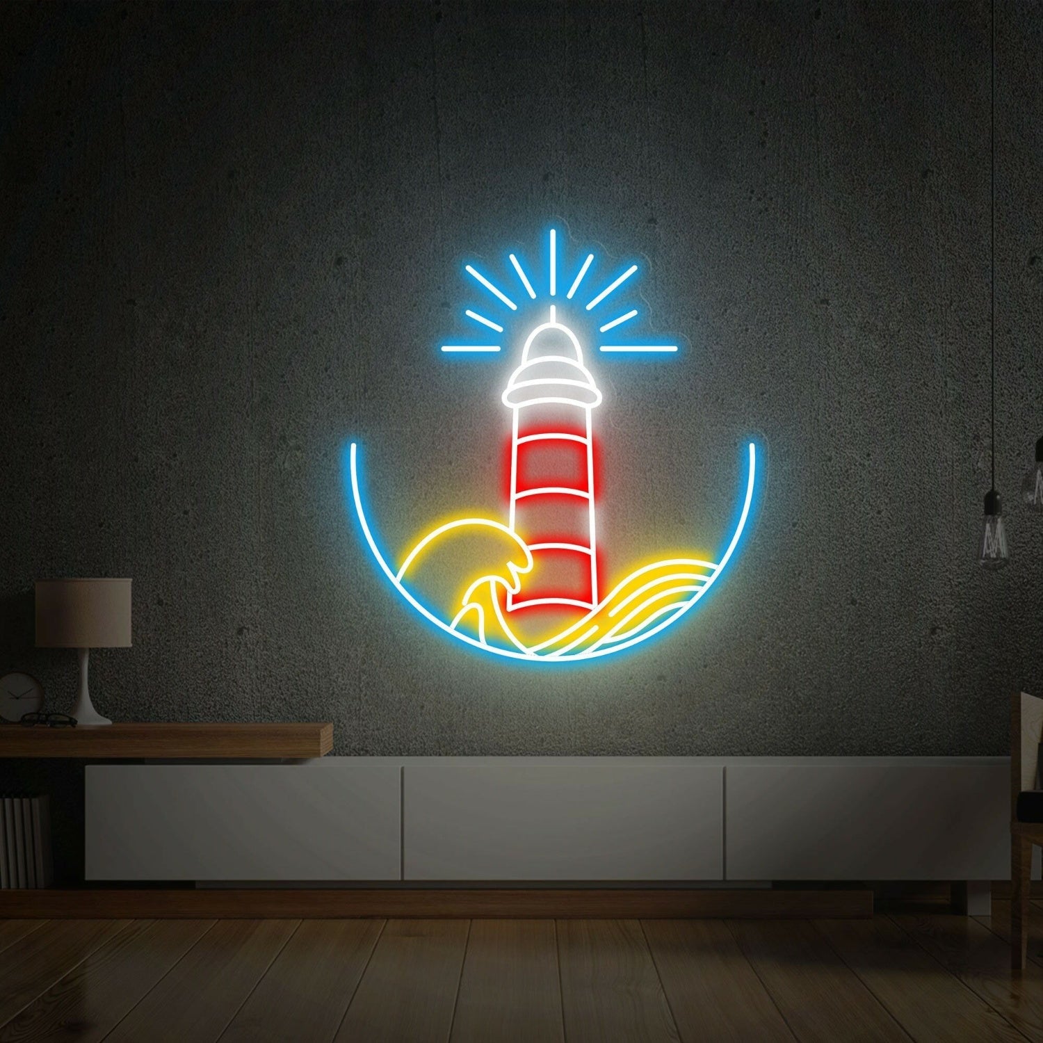 Bar Lighthouse Led Neon Sign Wall Decsign Narrow Entryway Decor - Shineneon