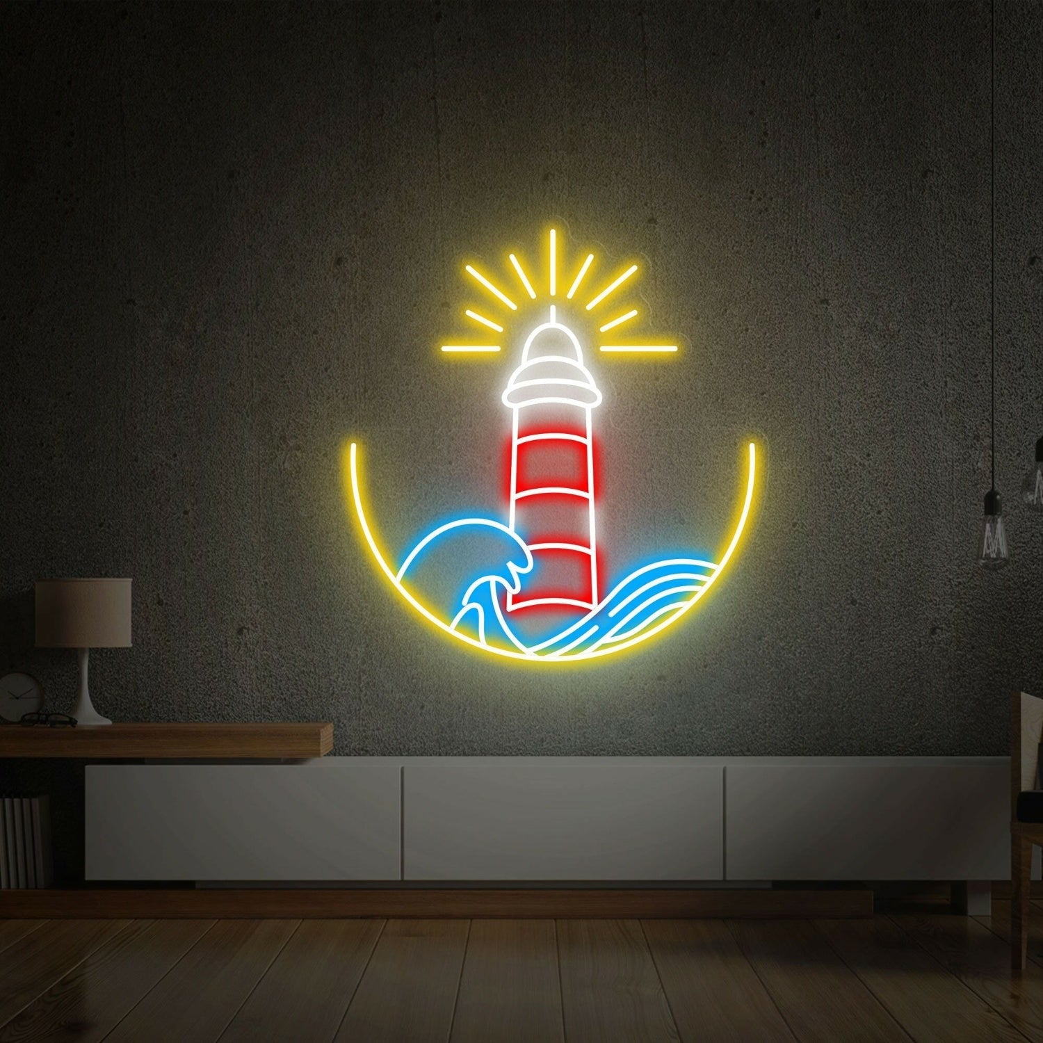 Bar Lighthouse Led Neon Sign Wall Decsign Narrow Entryway Decor - Shineneon