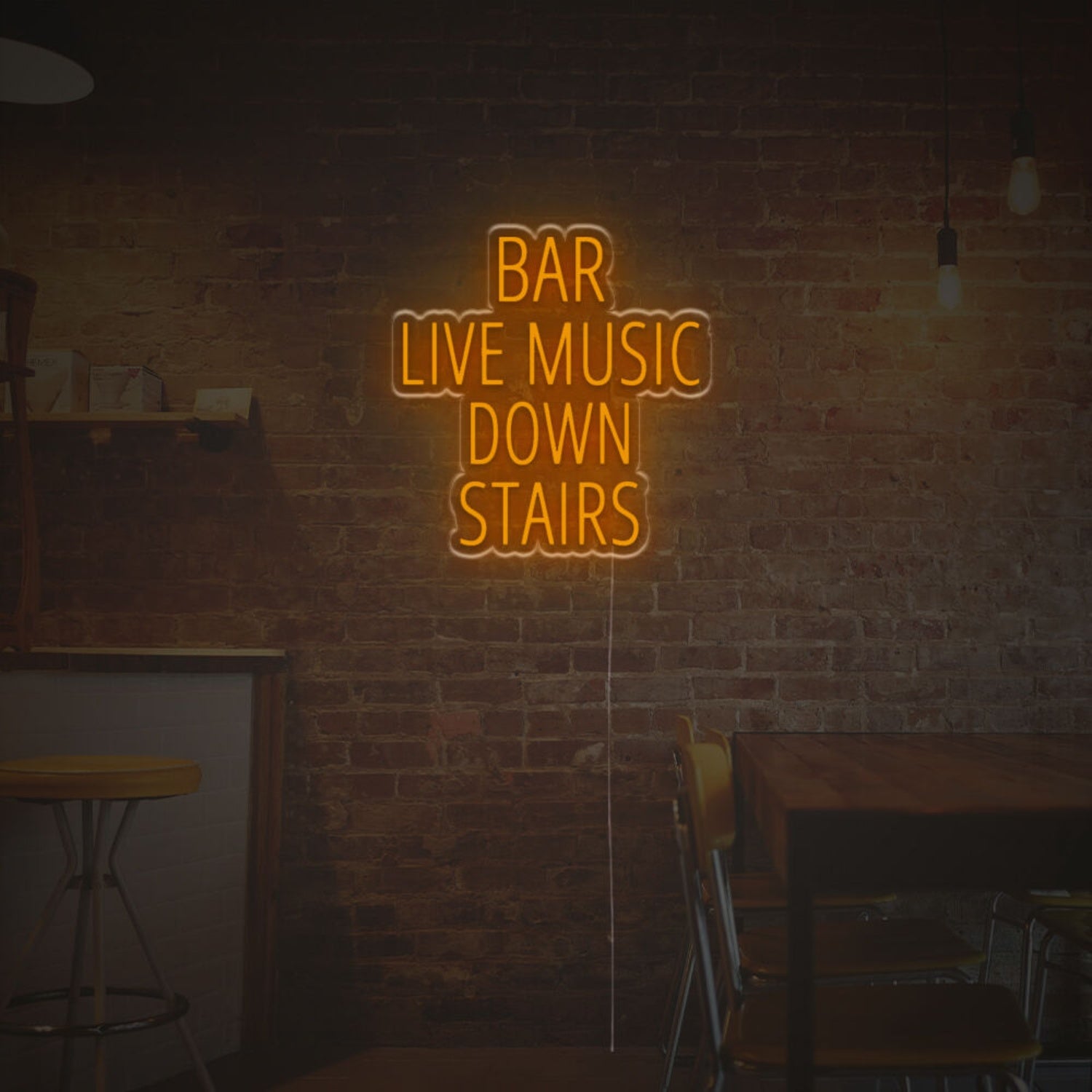 Bar Live Music Down Stairs Led Neon Sign | Shineneon